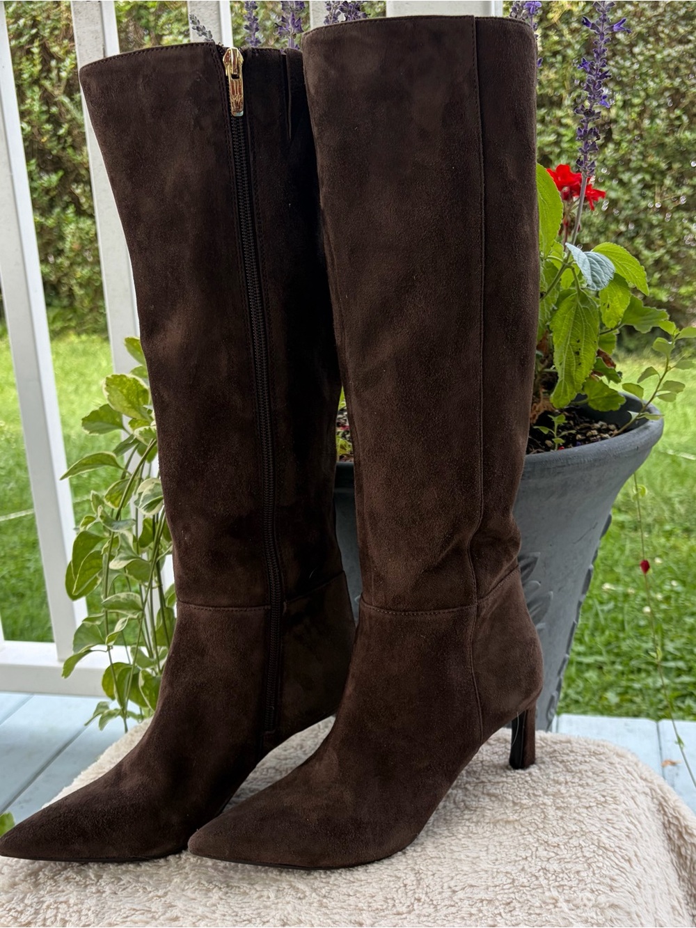 Marc Fisher Women’s Tall Brown Suede Pointed-Toe Boots